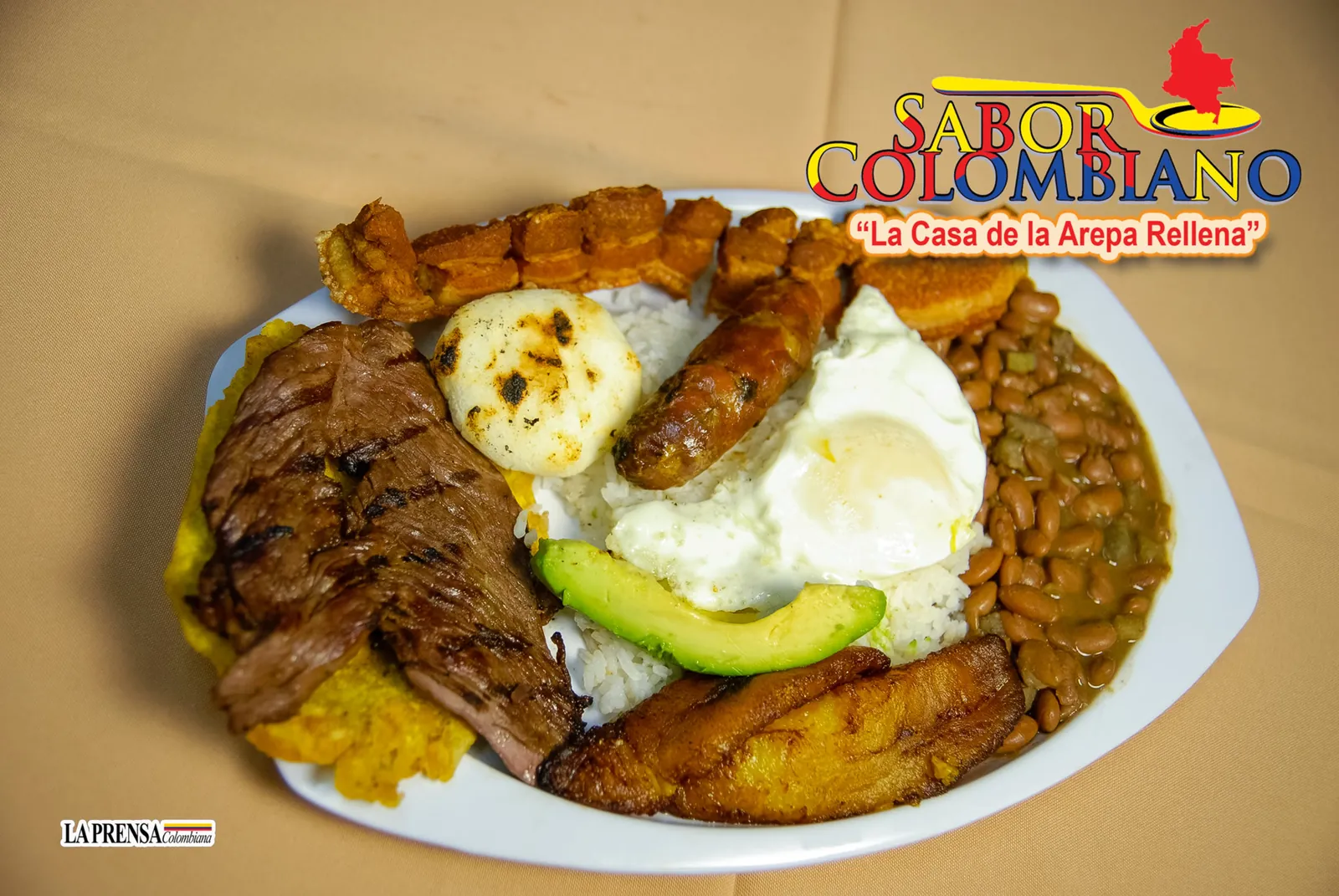 Bandeja Paisa at Sabor Colombiano